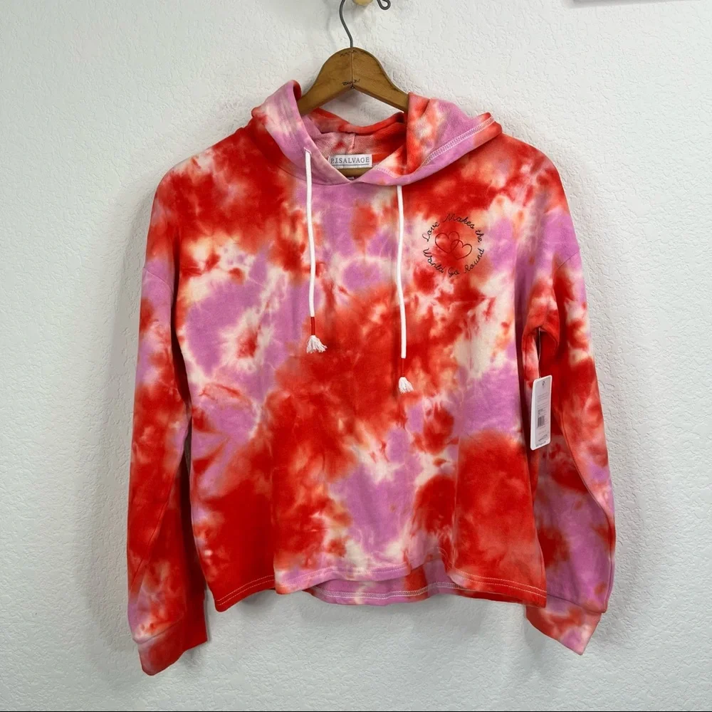 PJ Salvage Daydream Doodles Tie Dye Lounge Hoodie 'Love Makes' - Picture 1 of 9